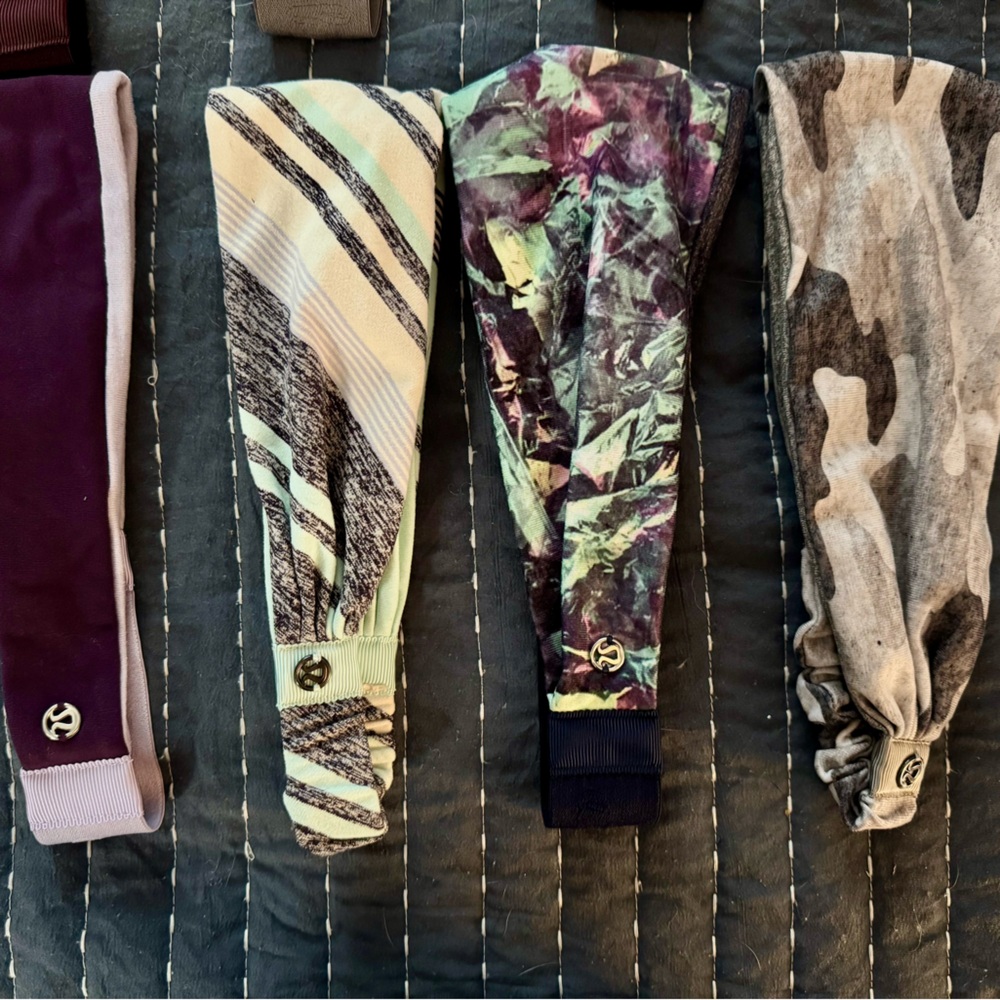 Lululemon Headband Collection - Purple, Cream, Green, Gray
